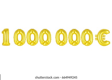 Gold Alphabet Balloons, One Million Euros, Gold Number And Letter Balloon