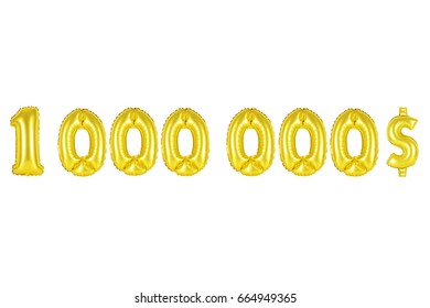 Gold Alphabet Balloons, One Million Dollars, Gold Number And Letter Balloon