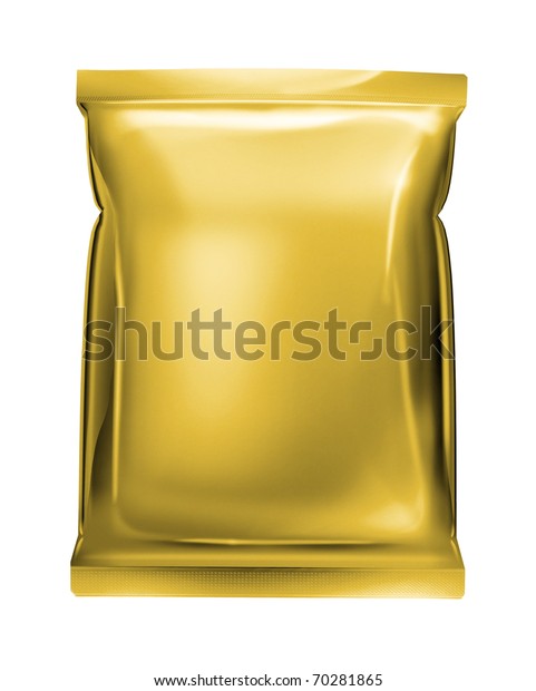 Gold Aluminum Foil Pack Isolated On Stock Photo 70281865 | Shutterstock