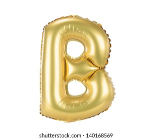 Gold Balloon Font Part Of Full Set Upper Case Letters, B