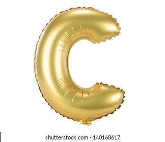 Gold Balloon Font Part Of Full Set Upper Case Letters, C