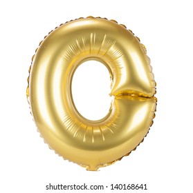 Gold Balloon Font Part Of Full Set Upper Case Letters, O