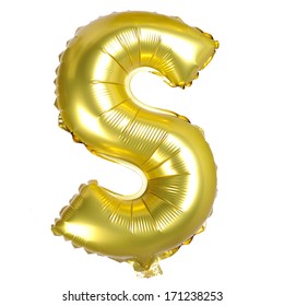 Gold Balloon Font Part Of Full Set Upper Case Letters S