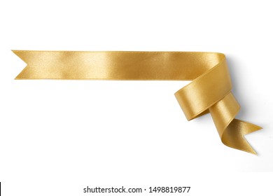 gold banners ribbons label on white background