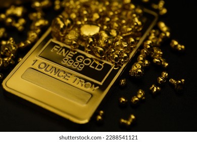 Gold bar 999 precious metal for economy money investing                               Stock-foto