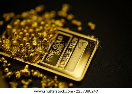 Gold bar 999 precious metal for economy money investing                              