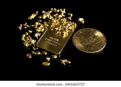 Gold bar gold coin money investing economy assets                               - Powered by Shutterstock