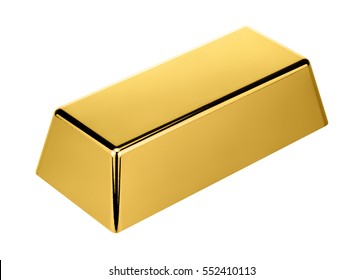 Gold Bar Isolated On White Background.