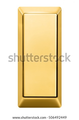 gold bar isolated on white background.