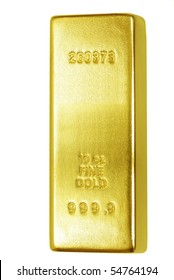 Gold Bar On White Background