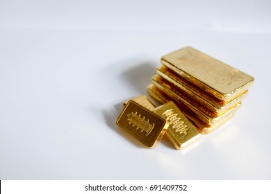 Gold Bar On A White Background