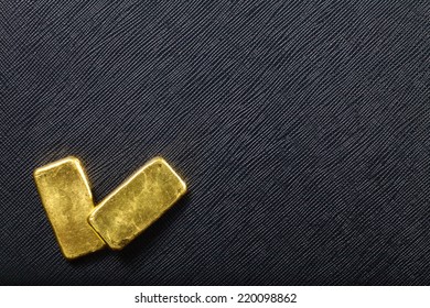 Gold Bar Put On Old And Vintage Paper Map Represent The Detail Of City Name And Destination And Concept Idea Of Wealth.        