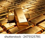 Gold bars background series , Financial concept , 3d render
