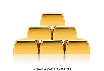 Gold bars isolated on white background. Financial concept.