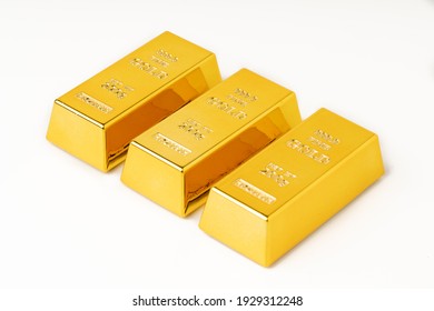 Gold Bars On A White Background