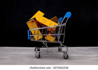 Gold Bars In A Shopping Cart