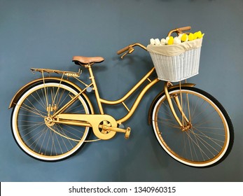 gold bike basket