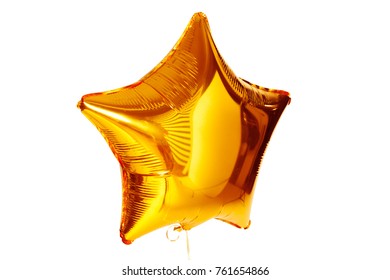  Gold Big Star Metallic Balloon Isolated On White