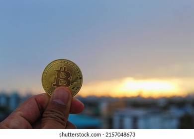 gold bitcoin coin  with business investment - Shutterstock ID 2157048673