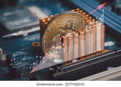 Gold Bitcoin electronic computer processor board