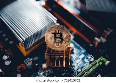 Gold Bitcoin electronic computer processor board