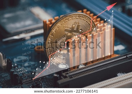 Gold Bitcoin electronic computer processor board