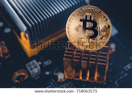 Gold Bitcoin electronic computer processor board