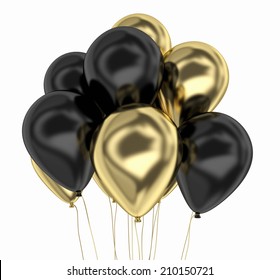 Gold And Black Party Balloon