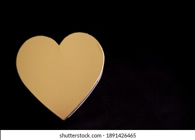 Gold Box Shape Heart On Black Stock Photo Edit Now