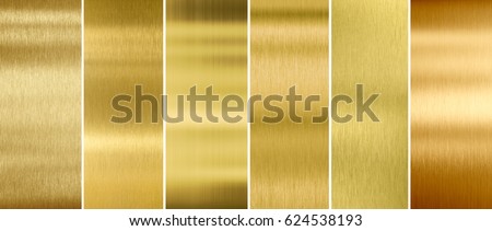 Gold or brass brushed metal textures set