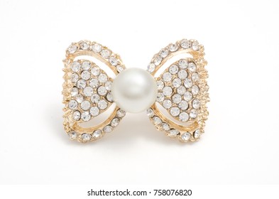 619 Brooch bow with gems isolated on white Images, Stock Photos ...