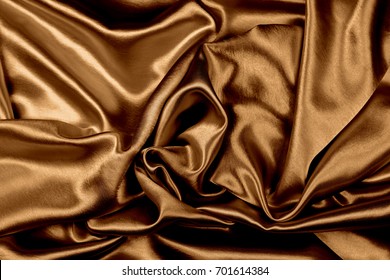 Gold Brown Luxurious Satin Fabric Texture For Background