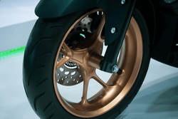 Gold Brown Motorcycle Front Alloy Wheels.