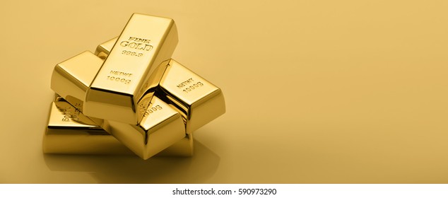 Gold bullion stack. Financial concept.