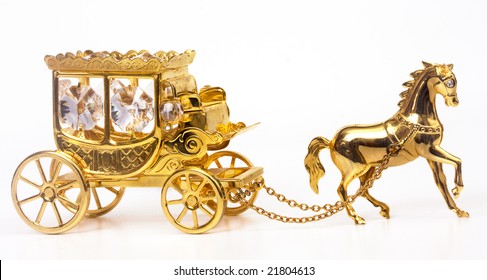 The Gold Carriage With A Horse