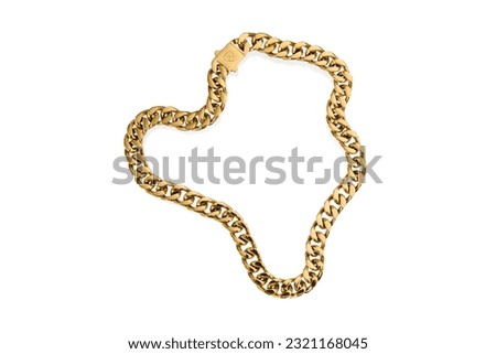 Gold chain with Diamond stone and locket on the white background including clipping path
