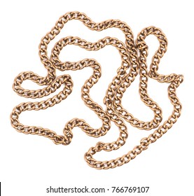 Gold Chain On Isolated White Background