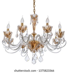 Gold Chandelier On White Background Stock Photo 1375823366 | Shutterstock