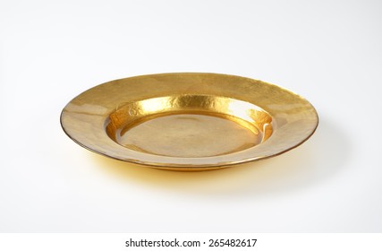 Gold Charger Plate With Wide Rim