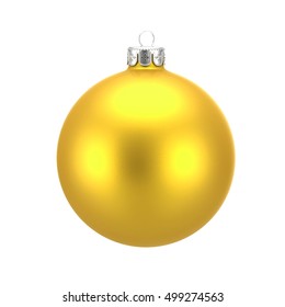 Gold christmas ball isolated on white background - Shutterstock ID 499274563