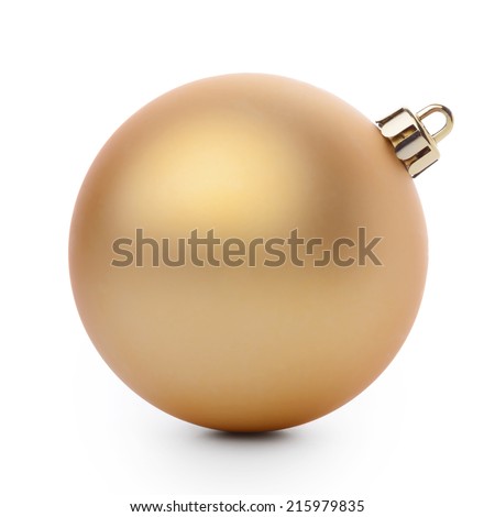 Gold christmas ball isolated on white background