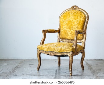 gold classical style sofa couch in vintage room