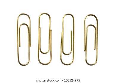 Gold Clip On A White Background