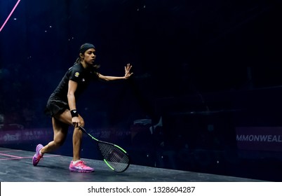 GOLD COAST, AUSTRALIA - APRIL 09, 2018 : Nicol David Of Malaysia During Squash Event At Gold Coast 2018 Commonwealth Games.