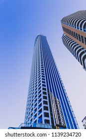 GOLD COAST, AUSTRALIA - January 16th, 2015: The Iconic Soul Building In Surfers Paradise From Low Perspective