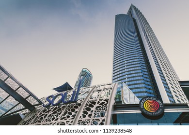 GOLD COAST, AUSTRALIA - January 5th, 2015: The Famous Soul Skyscraper High-rise Building In Surfers Paradise With Stormy Sky