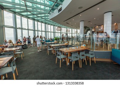 Gold Coast, Australia - January 6, 2019: Cafe Inside The Viewing Area On Level 77