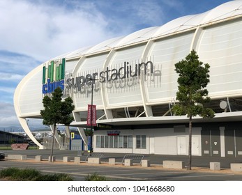 GOLD COAST, AUSTRALIA - MARCH 9 2018: Cbus Super Stadium is rugby venue for XXI Commonwealth Games on the Gold Coast suburb of Robina, Queensland