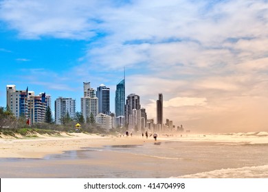 
Gold Coast Beach With Skyscraper In Austarlia 