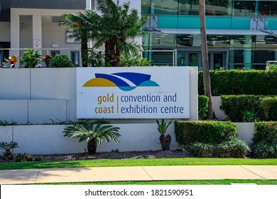 Gold Coast, Queensland / Australia 09 02 2020: The Sign Of The Convention And Exhibition Centre In Gold Coast